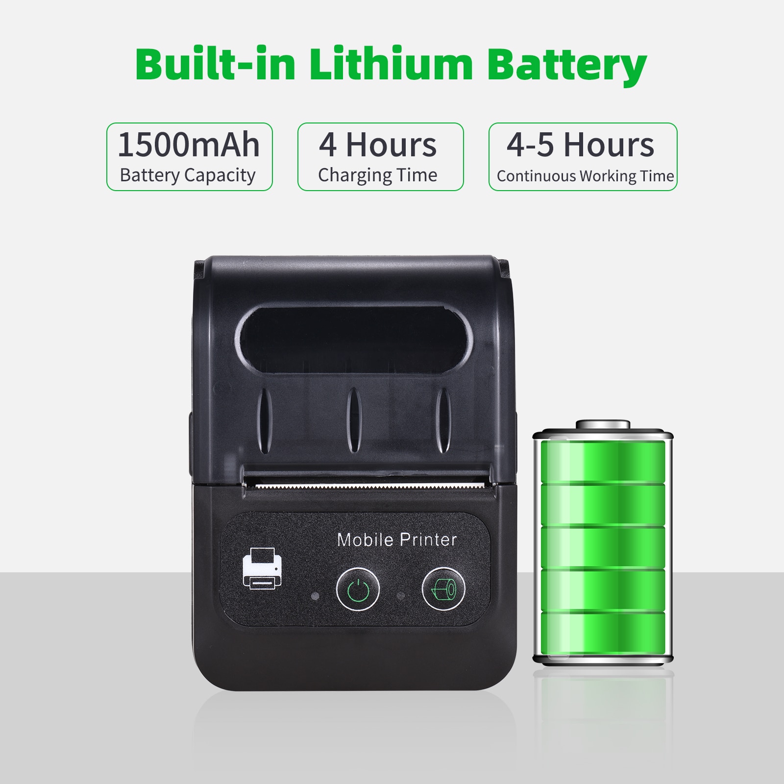 Aibecy Portable Label Maker - 58mm BT Wireless Bluetooth Thermal Printer for Shops