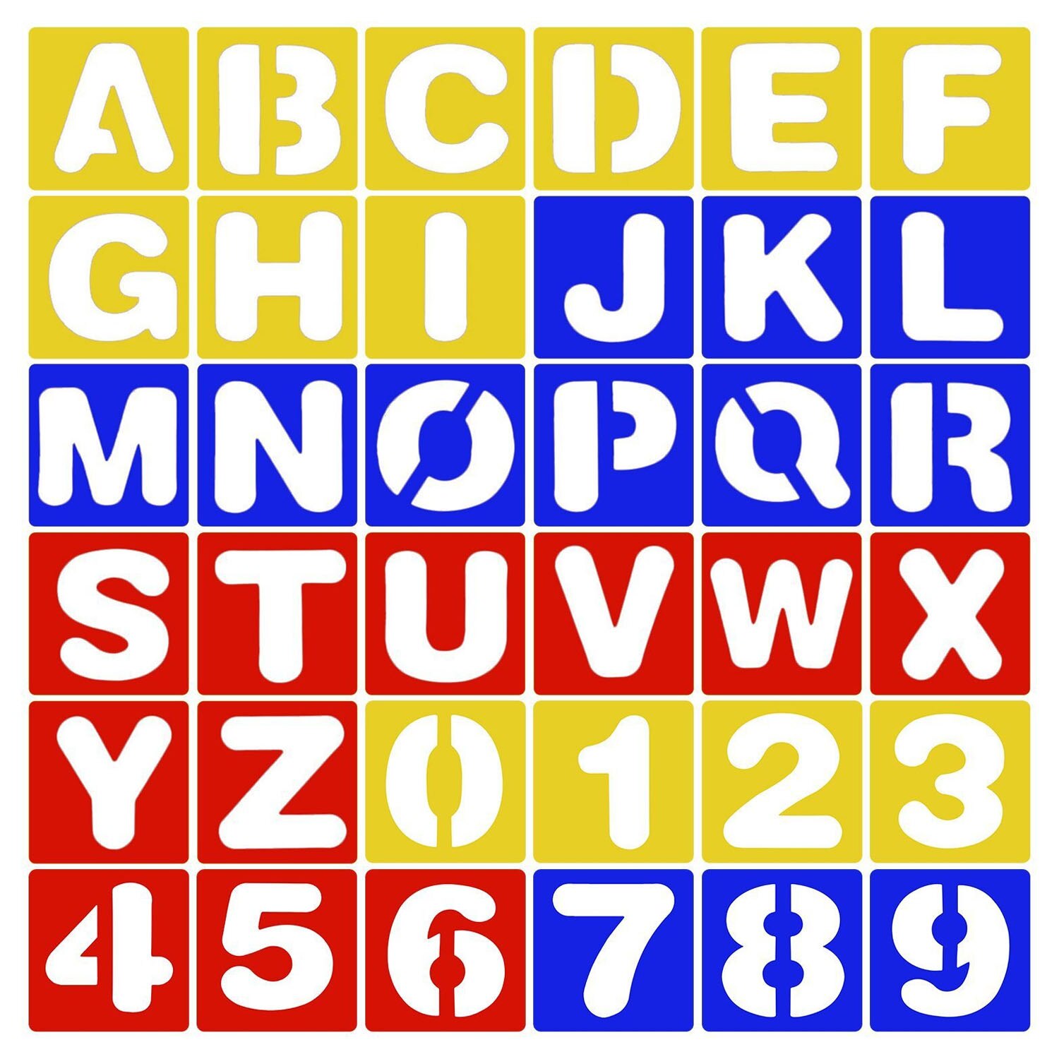 Pochoir de lettres de l&#39;alphabet 26 pièces + 10 pièces de pochoirs en plastique pour peinture, dessin, apprentissage, bricolage, artisanat, Scrapbooking