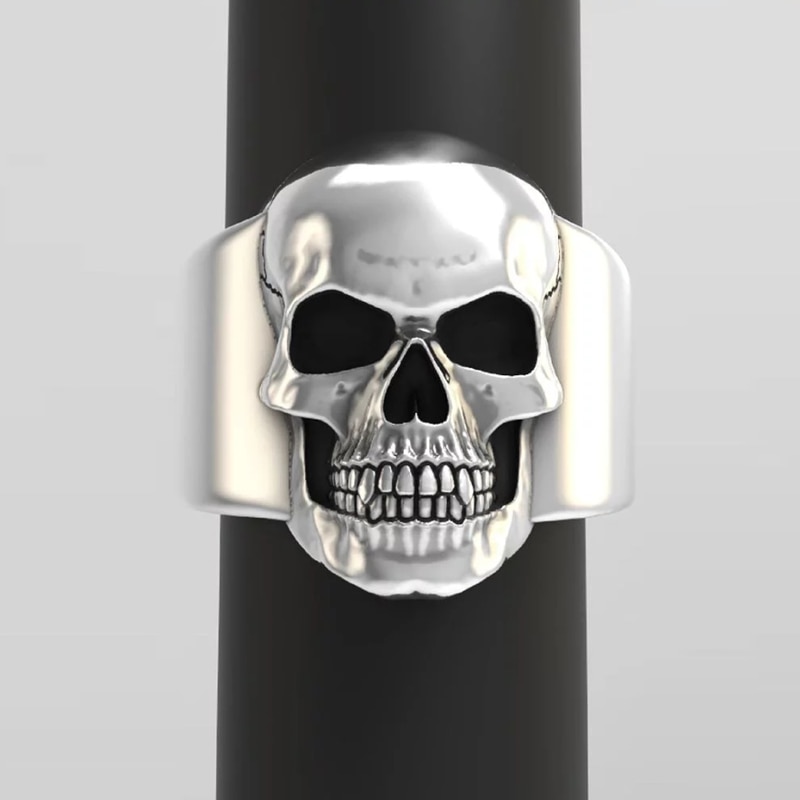 HNSP punk pierścień czaszka dla mężczyzn mężczyzna 7-14 duża rozmiar biżuteria dla rowerzystów