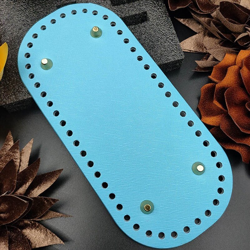 1PC Handbag Making Purse Bag Bottom Base Shaper Oval DIY Tote Bag Leather Accessories 10x22cm: blue