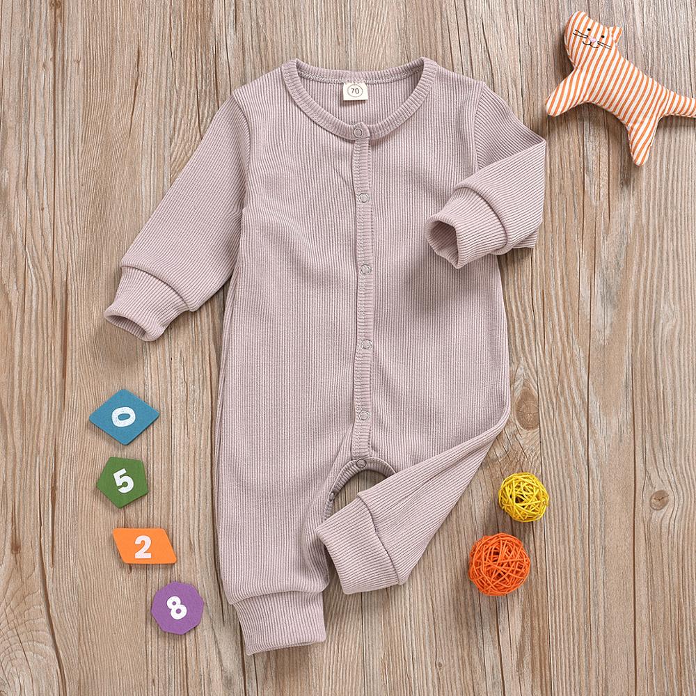 Solide enfants bébé fille garçon automne hiver vêtements tricoté barboteuse combinaison tenue globale