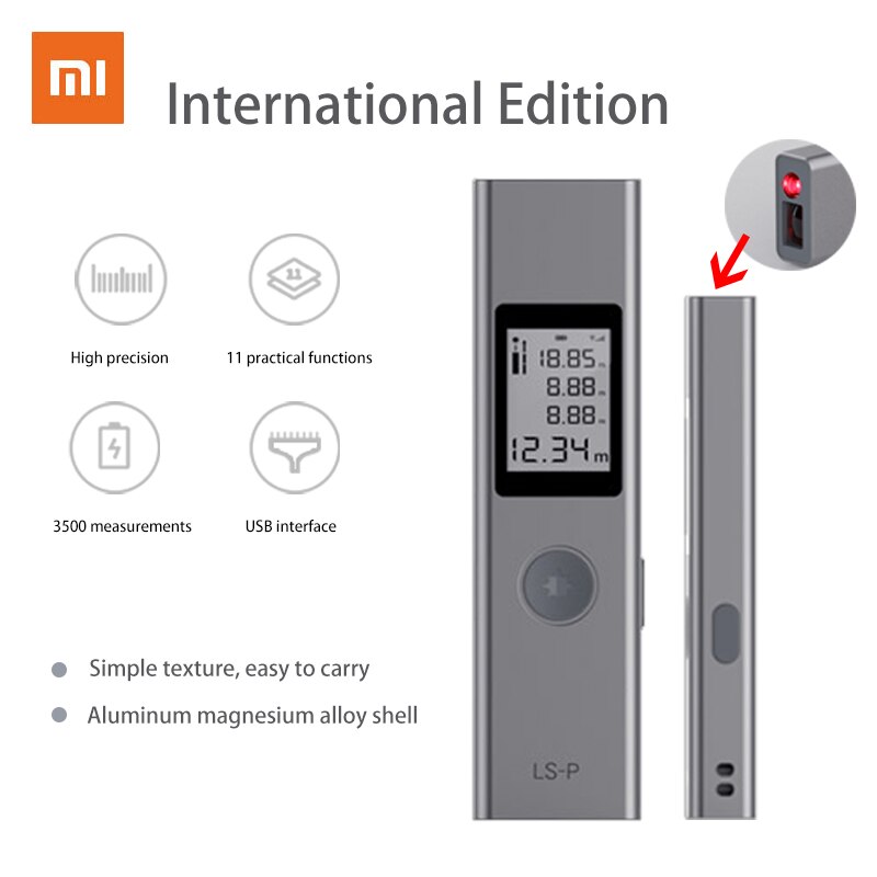 Xiaomi Duka Infrared Range Finder 40m LS-P USB Rechargeable Rangefinder High Precision