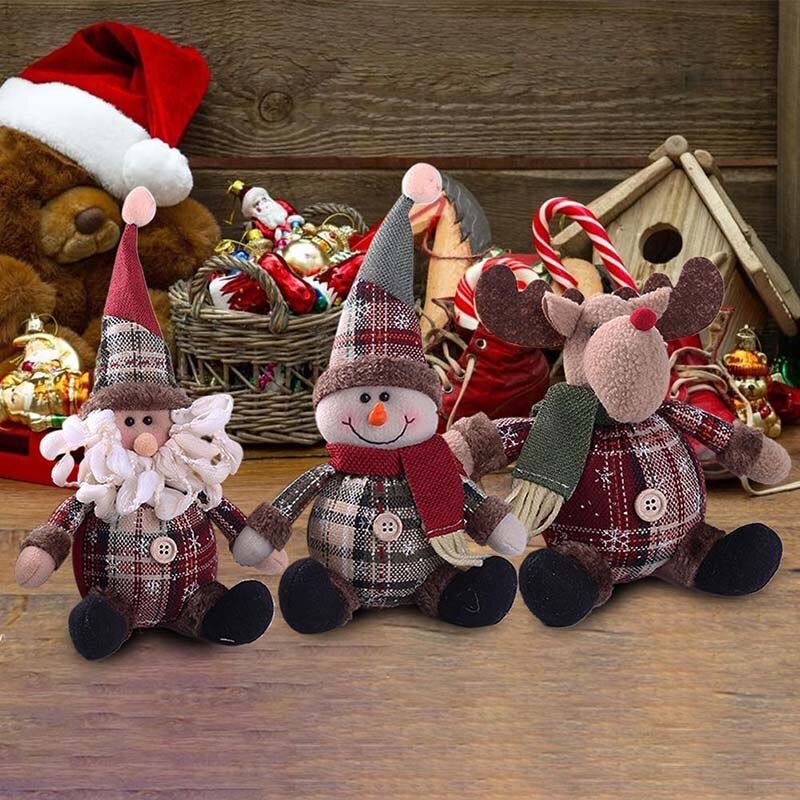Schattige kerstversieringen kerstman sneeuwpop boom speelgoedpop hangende decoraties kerstversieringen voor huisdecoratie