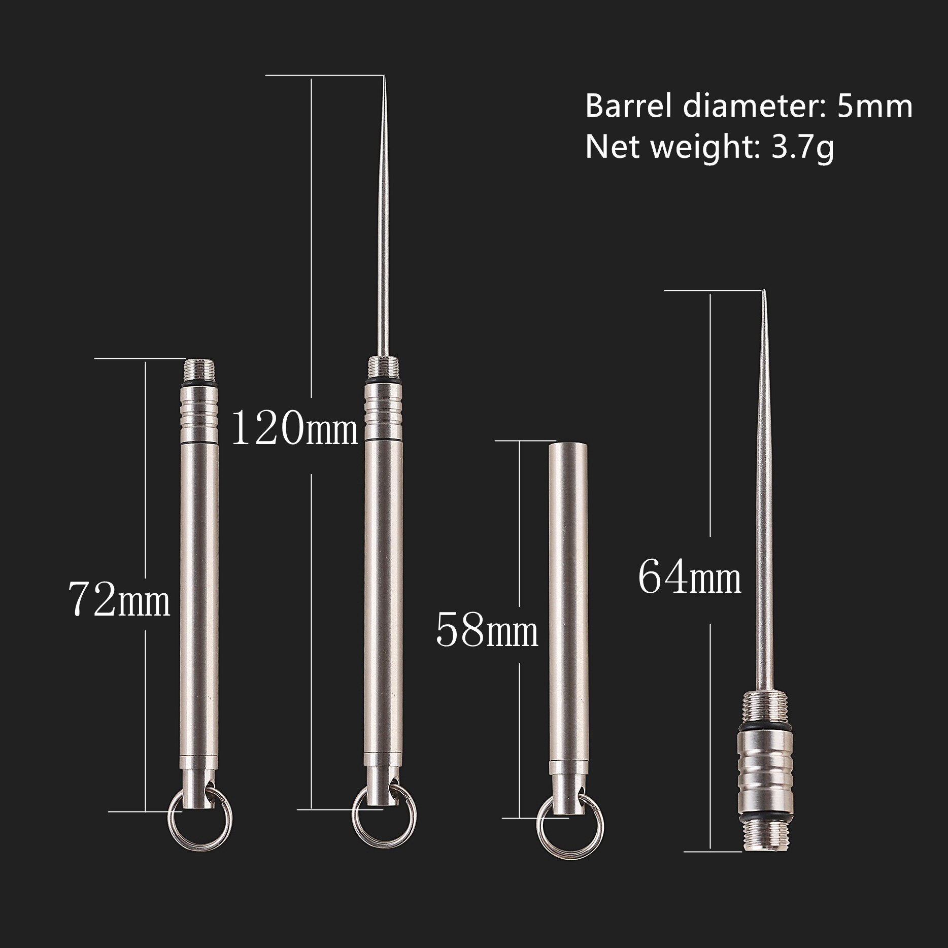 Tytanowa wykałaczka, niejednorazowa, przenośna, wkręcana