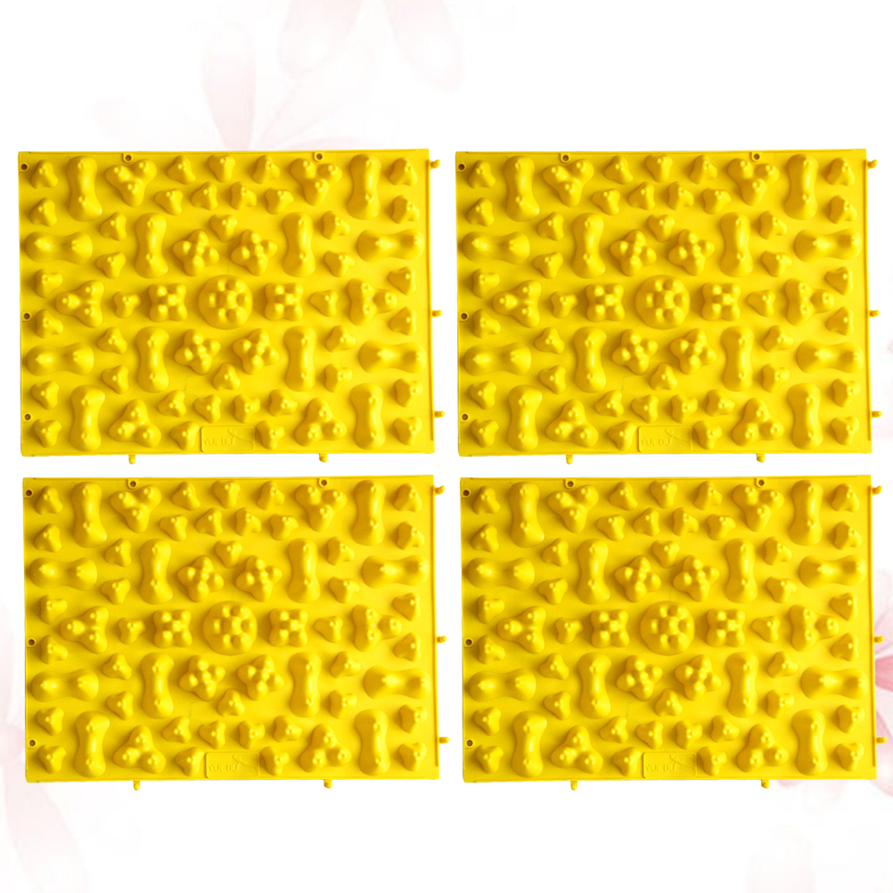 Tapete de massagem para pés, 4 unidades, reflexologia, acupressão, almofada tpe, promove a circulação sanguínea, alívio da tensão, placa de massagem, escritório doméstico: Vermelho