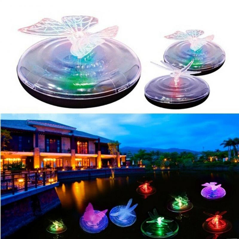 1Pcs Solar Led Float Lamp Kleurverandering Vlinder Dragonfly Outdoor Vijver Water Licht Creatieve Zwembad Onderwater
