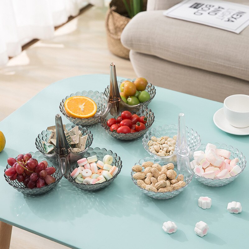 1/2/3 Multi Layer European Fruit Tray,Stackable Snack Serving Bowl - Dry Fruit Tray,Nut/Candy/Dried Fruit Display Storage Plate