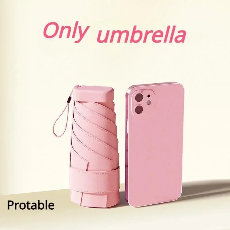 Anti-UV-Super-Mini-Tasche, kompakter Sonnenschirm, faltbar, regenfest, winddicht, Reise-Mini-Regenschirm