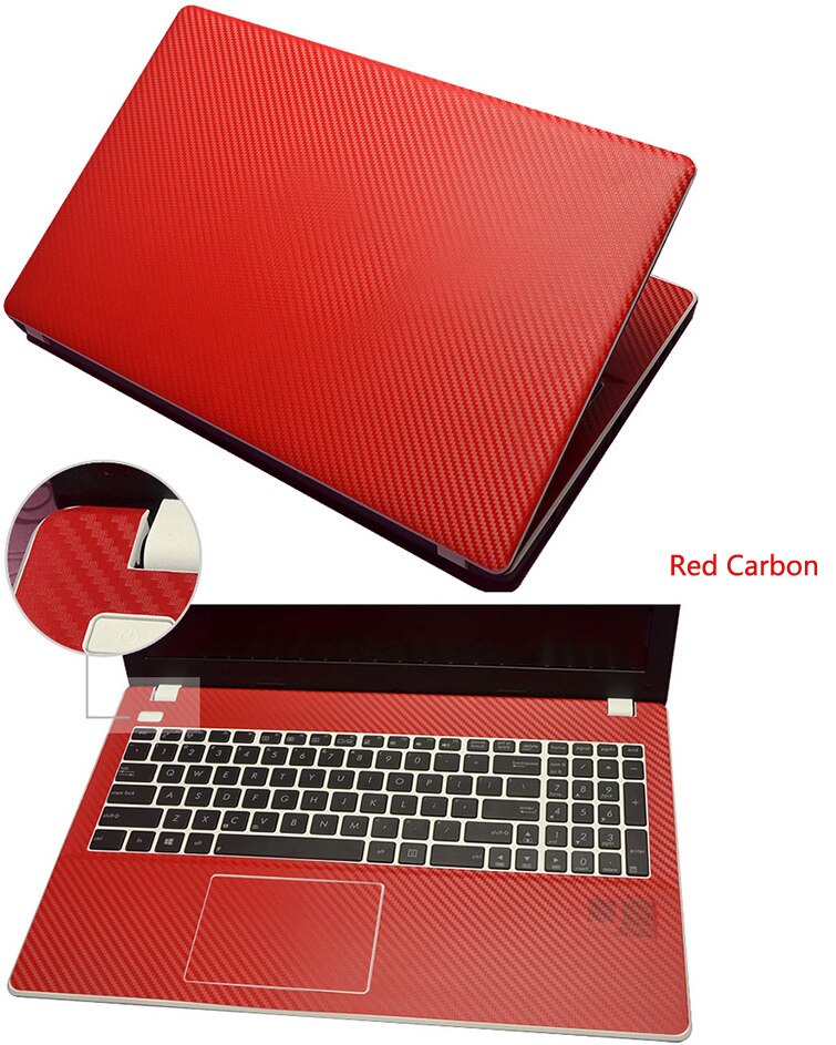 Laptop Sticker Skin Decals Carbon fiber PU Leather Cover Protector for DELL Inspiron G3 3590 15.6": Red Carbon