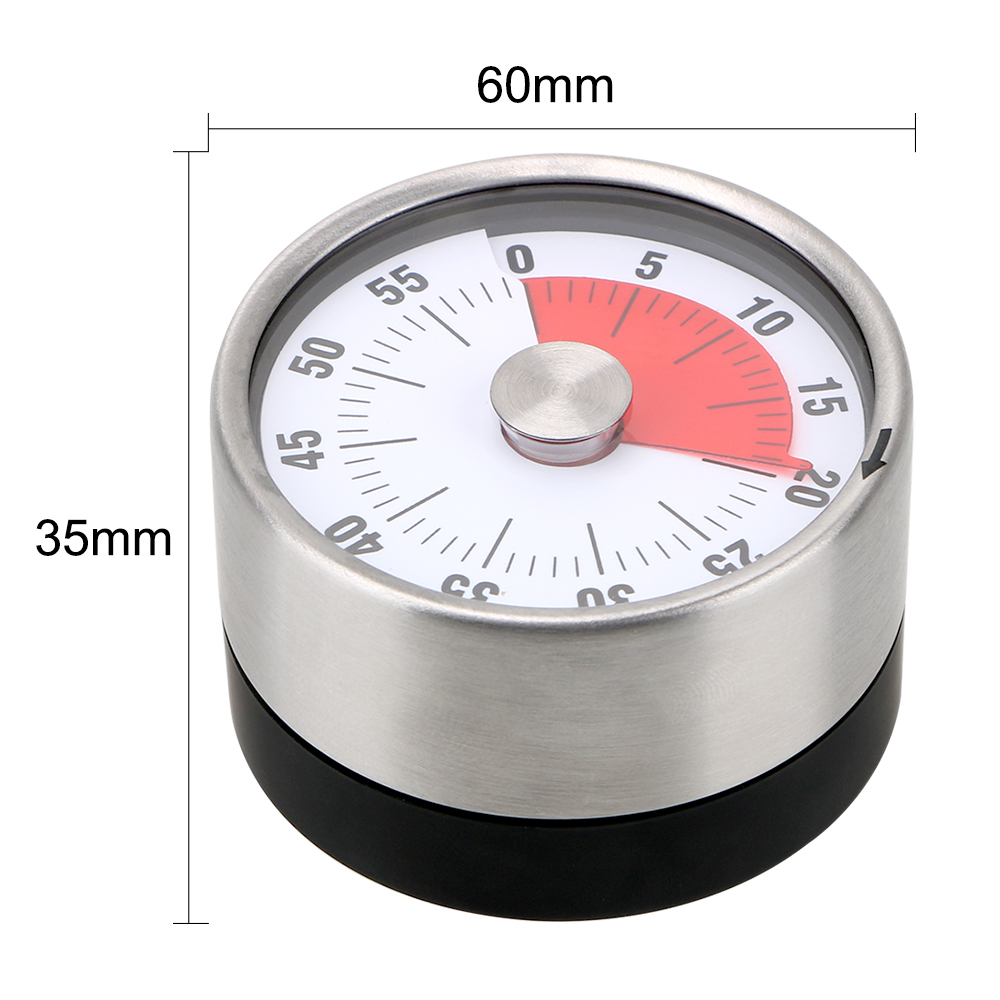 Kitchen Timer Time Reminder 60 Minutes Magnet Round Shape Kitchen Tools Countdown Alarm Reminder Mechanical Cooking Timer