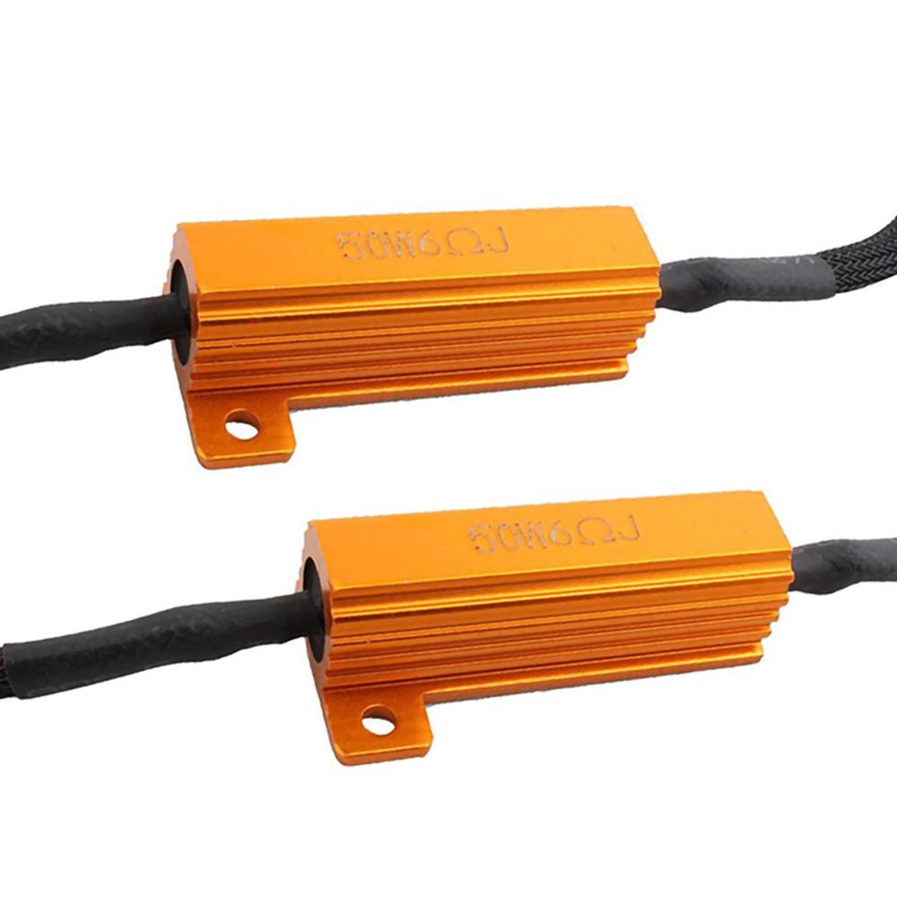 Luz LED antiniebla Canbus DRL, resistencia de carga de 6Ohm, 50W, decodificador, resistencia de cableado, arnés para faros antiniebla, 2x9005