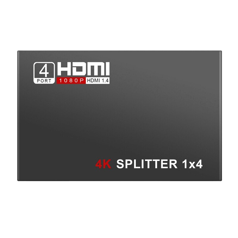 Full HD HDMI Splitter Amplifier Repeater 1080P 4K 4 Port Hub 3D 1 in 4 Out 1X4 US Plug