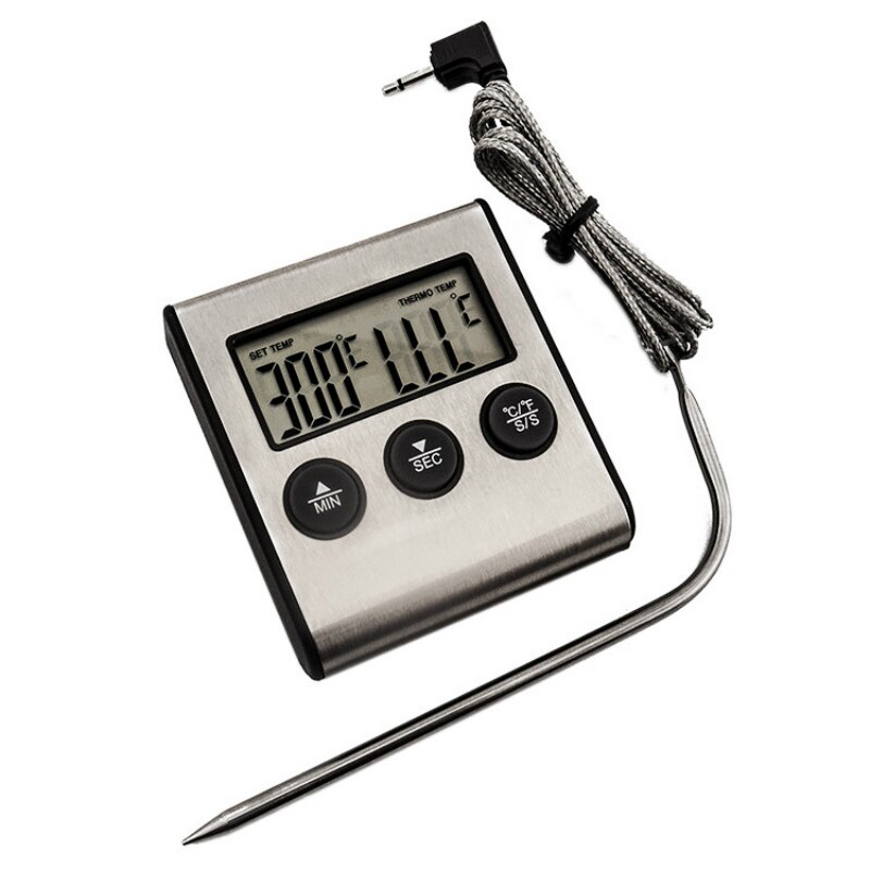 1pcs -50~300 degrees Celsius LCD Digital Probe Oven Thermometer Kitchen Timer Cooking BBQ Clock Alarm Sensor