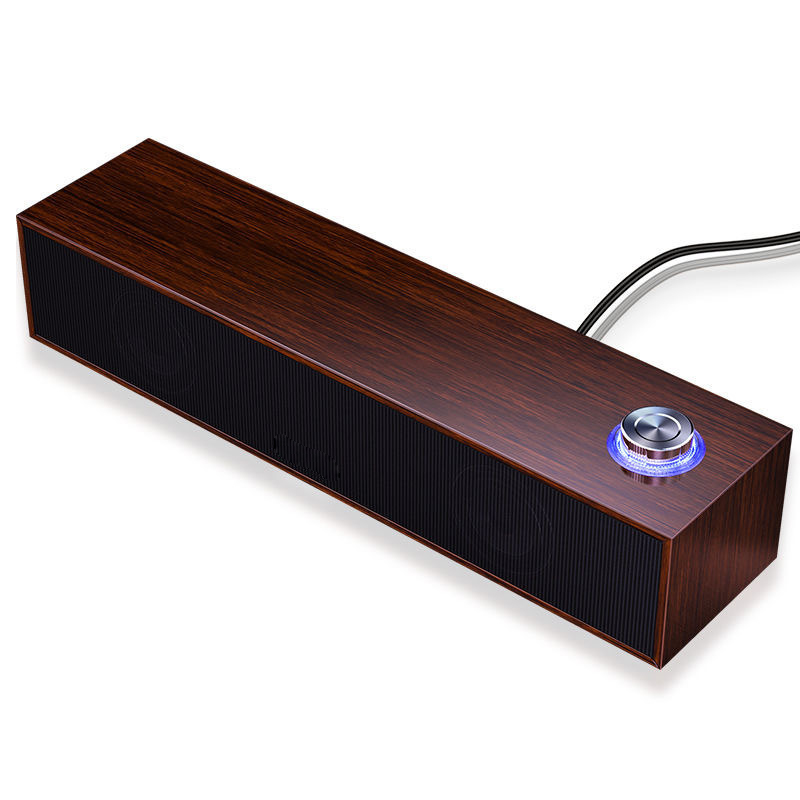 Draagbare Lantaarn Bluetooth Speaker Computer Wired Subwoofer Card Soundbox Tv Soundbar Home Echo Muur Houten Muziek Center Audio: Brown