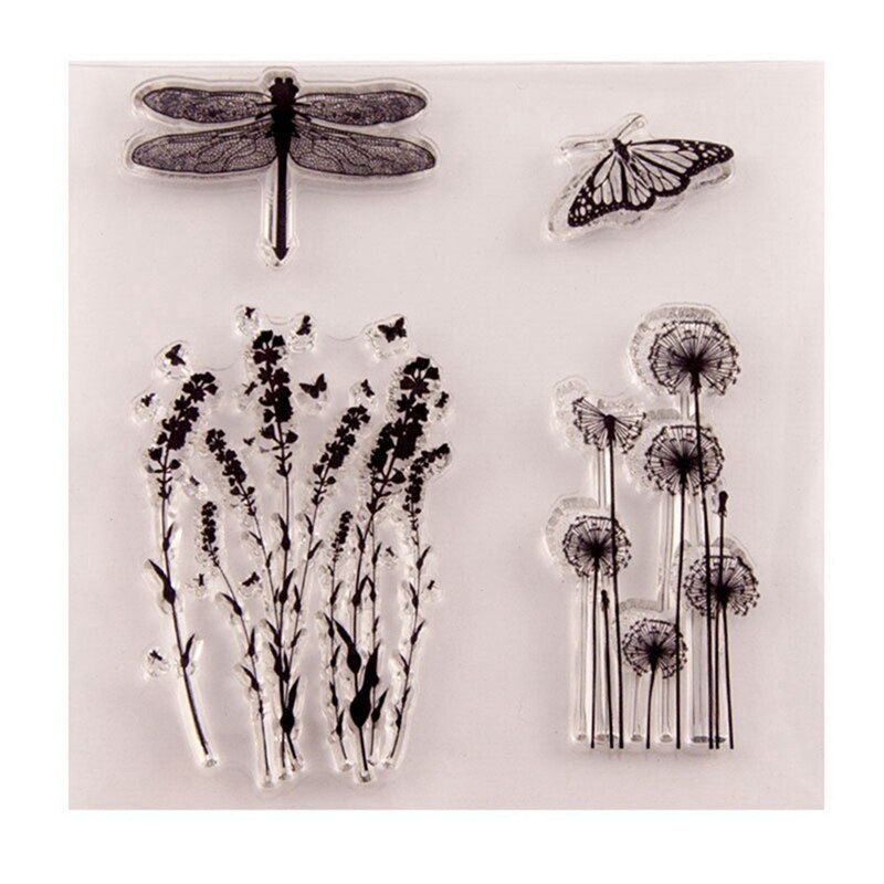 Dragonfly Vlinder Paardebloem Transparant Clear Siliconen Stempel Seal Diy Scrapbooking Fotoalbum Decoratieve Duidelijke Stempel
