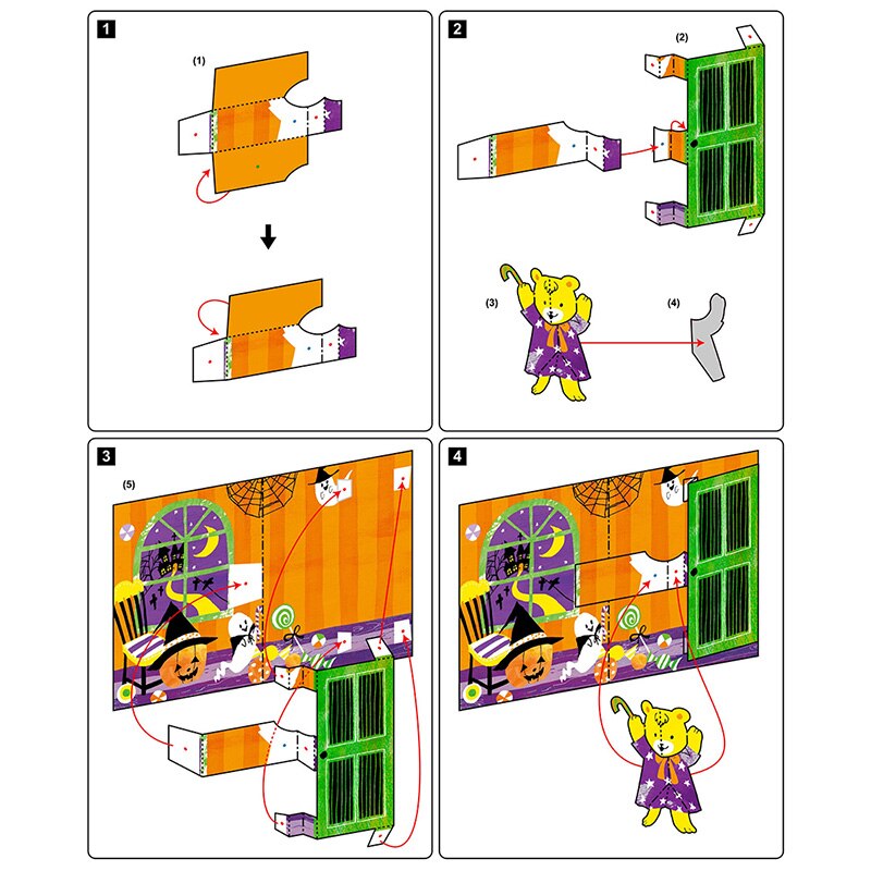 DIY Pop-up Card Halloween,Handmade 3D Anniversary Greeting Card Paper Model,Postcard Invitation Papercraft,Craft ER-138