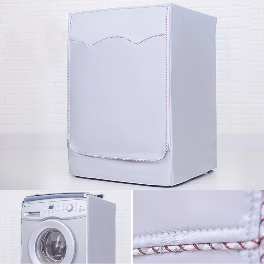 Outdoor Washing Machine Cover Waterproof And Outdoor Sunscreen Laundry Dryer Cover Sunscreen Laundry Silver Coating Dustproof