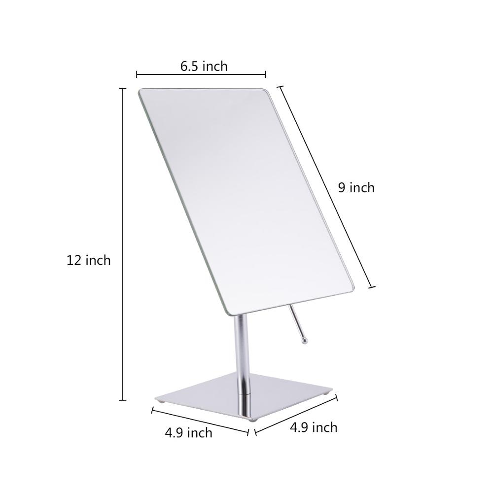 Smartloc 9 Inch Ijzer Rechthoek Stand Bad Spiegel Badkamer Make-Up Spiegels Cosmetische Accessoires Kaptafel Gereedschap Vanity 180 °