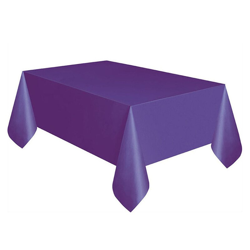 1pc D&Z Pure Color Series Disposable PE Tablecloth Party Supplies Wedding Table Decoration Waterproof Desk Cover: Purple 