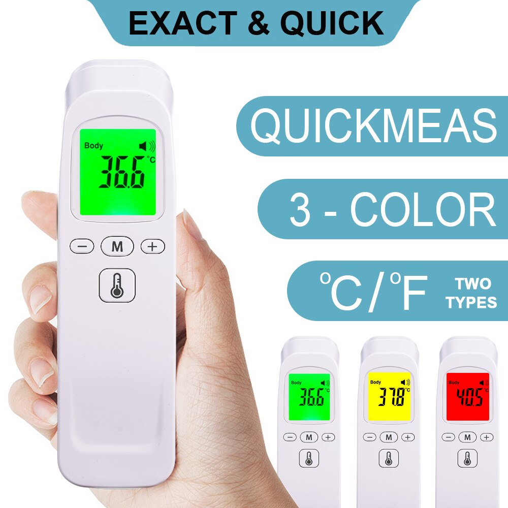 Infrared Thermometer Forehead Body Non-Contact Digital Infrared Thermometer Baby Adults Fever Ear Thermometer ℃ and ℉ Switchable: Beige