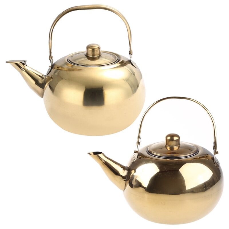 Durable Stainless Steel Water Kettle Pot Loose Tea Maker Infuser Tea Kettle Pot Metal Teapot with Removable Strainer