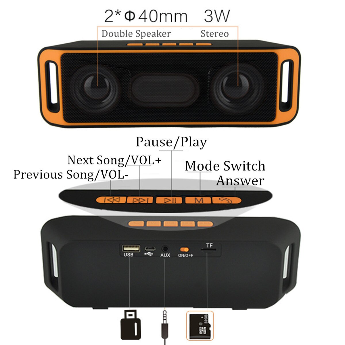 Mini bluetooth högtalare utomhus vattentät bärbar högtalare ljudbox musikpelare trådlös högtalare subwoofer hd bas stereo