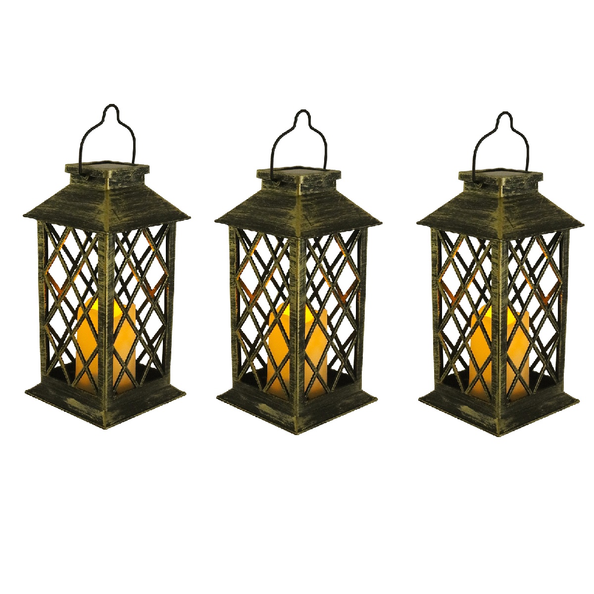 Lámpara de vela Solar, luz LED nocturna, candelabro Retro para el hogar, patio, decoración del pasillo, luces colgantes, lámpara de vela iluminada para escritorio: ROSE