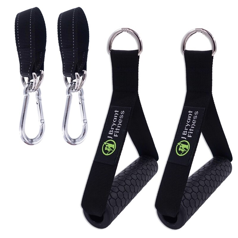 Skridsikkert gymnastikhåndtag d-ring pull rope kabelstang til fitness crossover tricep bar træk træning løfterør modstandsbånd: Sæt c