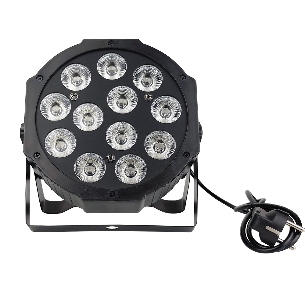 Scene par 12 x 12w led par lys rgbw 4 i 1 flad par lys dmx 512 disco lys fuld farve