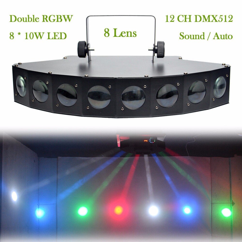 AUCD 8 Heads RBGW LED Beam Projector Lamp Xmas 12 CH DMX Moving Spots Pro Disco Par Party DJ Tonen stage Spot Verlichting LE-8H