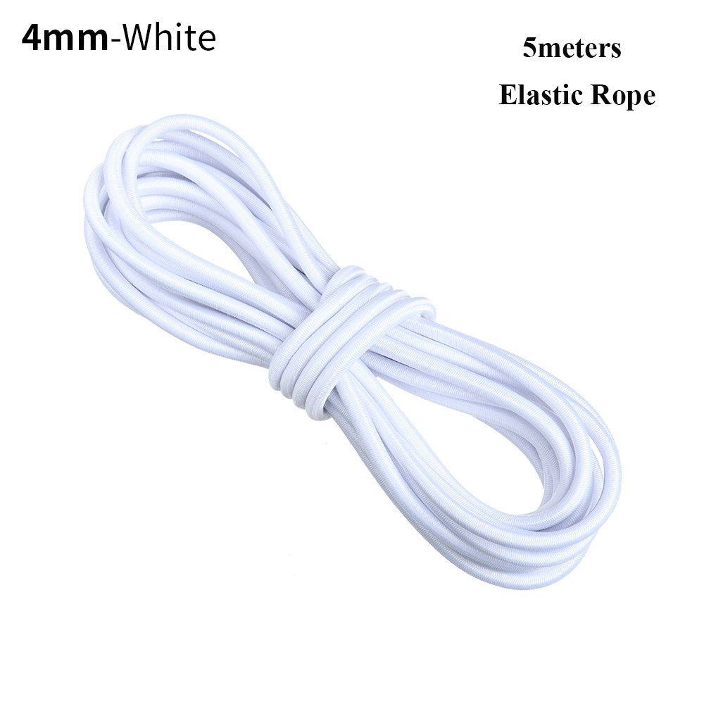 1/4Pcs 5M Stainless Steel Rowing Boats Round Ring Pad Deck Rigging Sup D Ring Elastic Bungee Rope PVC Patch: white