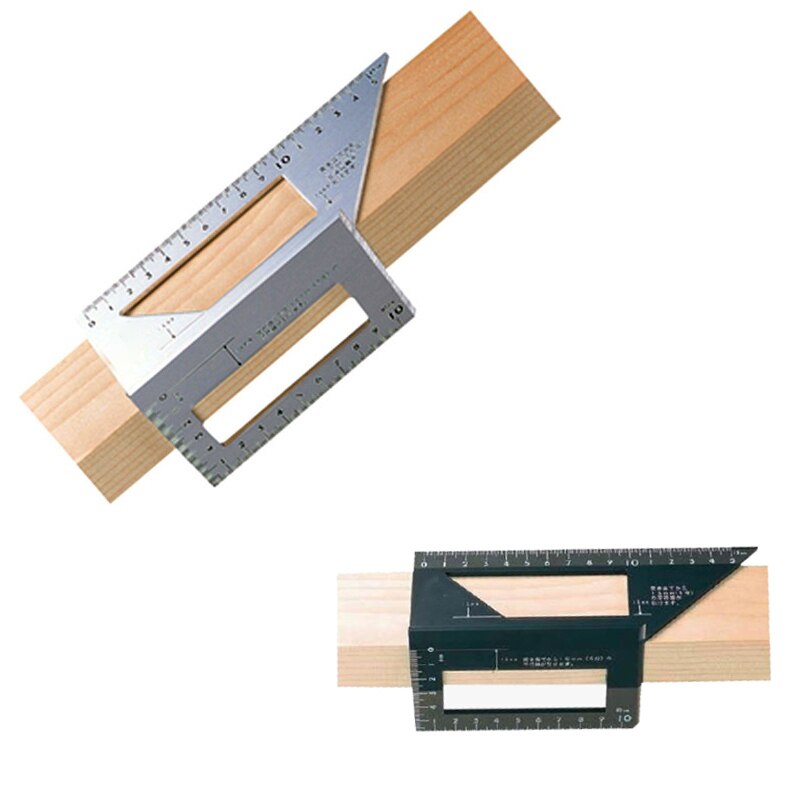 Japansk aluminiumslegering træbearbejdning multifunktionel firkant 45 grader 90 grader gauge lineal plast vinkel vinkelmåler