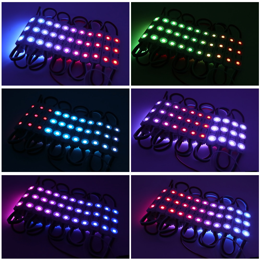 20 st 12v ws2811 rgb led strip 5050 3 led dröm färg led moduler  ip65 vattentäta för reklam brev led skylt bakgrundsbelysning