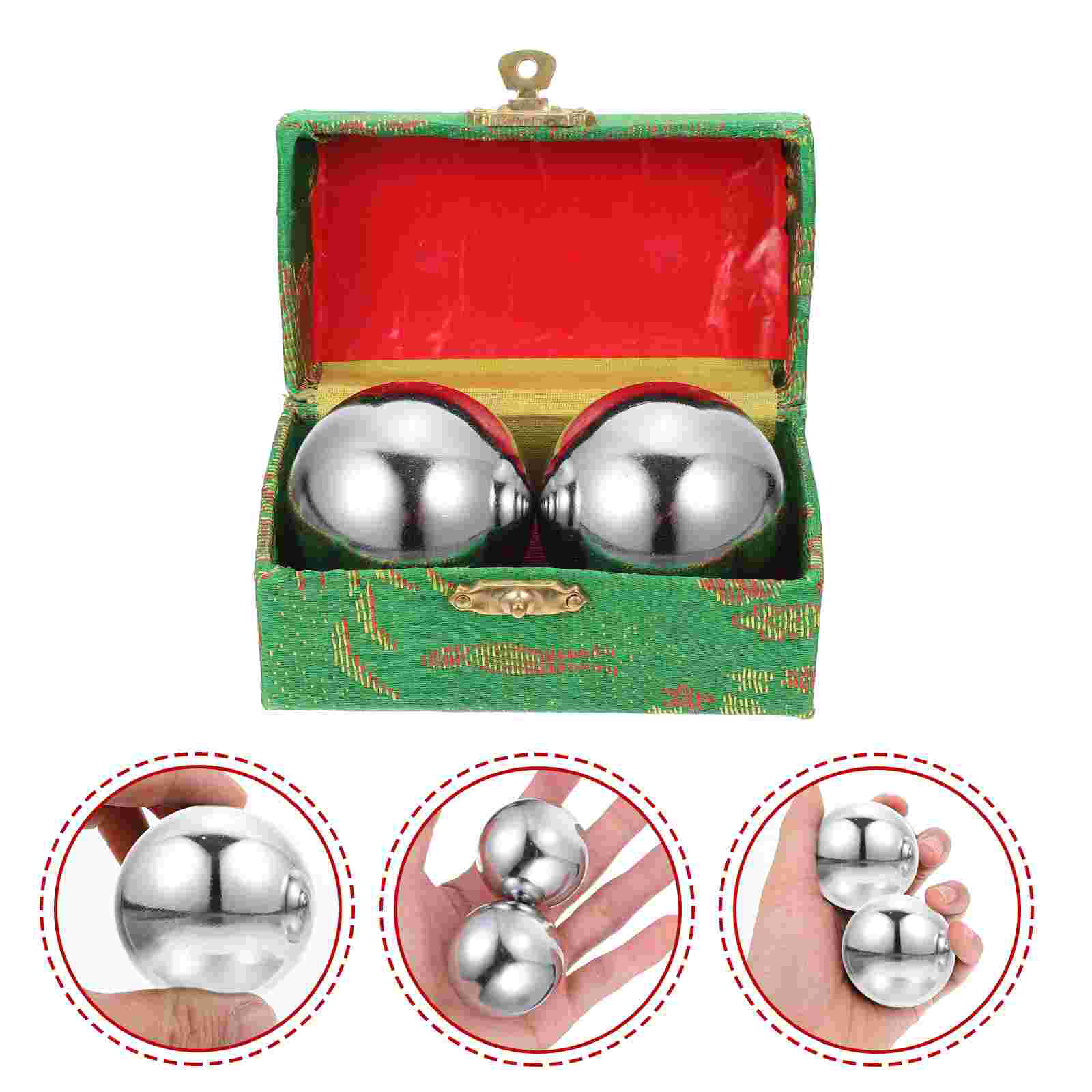 1 Set Hand Masseren Ballen Stress Ballen Metalen Hand Oefening Ballen