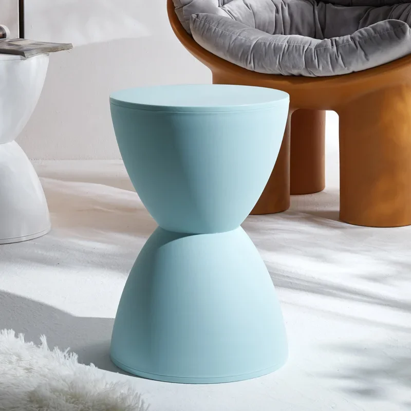 Taburete nórdico redondo para sala de estar, moderno, informal, Simple, grueso, bajo para el hogar, taburete de Príncipe, zapato , reloj de arena, apartamento, barbacoa: Verde militar