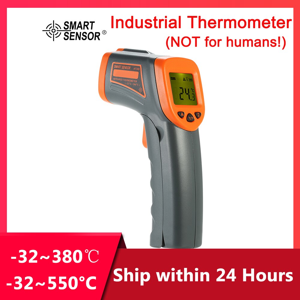 Industrial Infrared Thermometer -32~380℃ 12:1 Portable Handheld Digital Non-contact Thermometer Temperature Tester Pyrometer