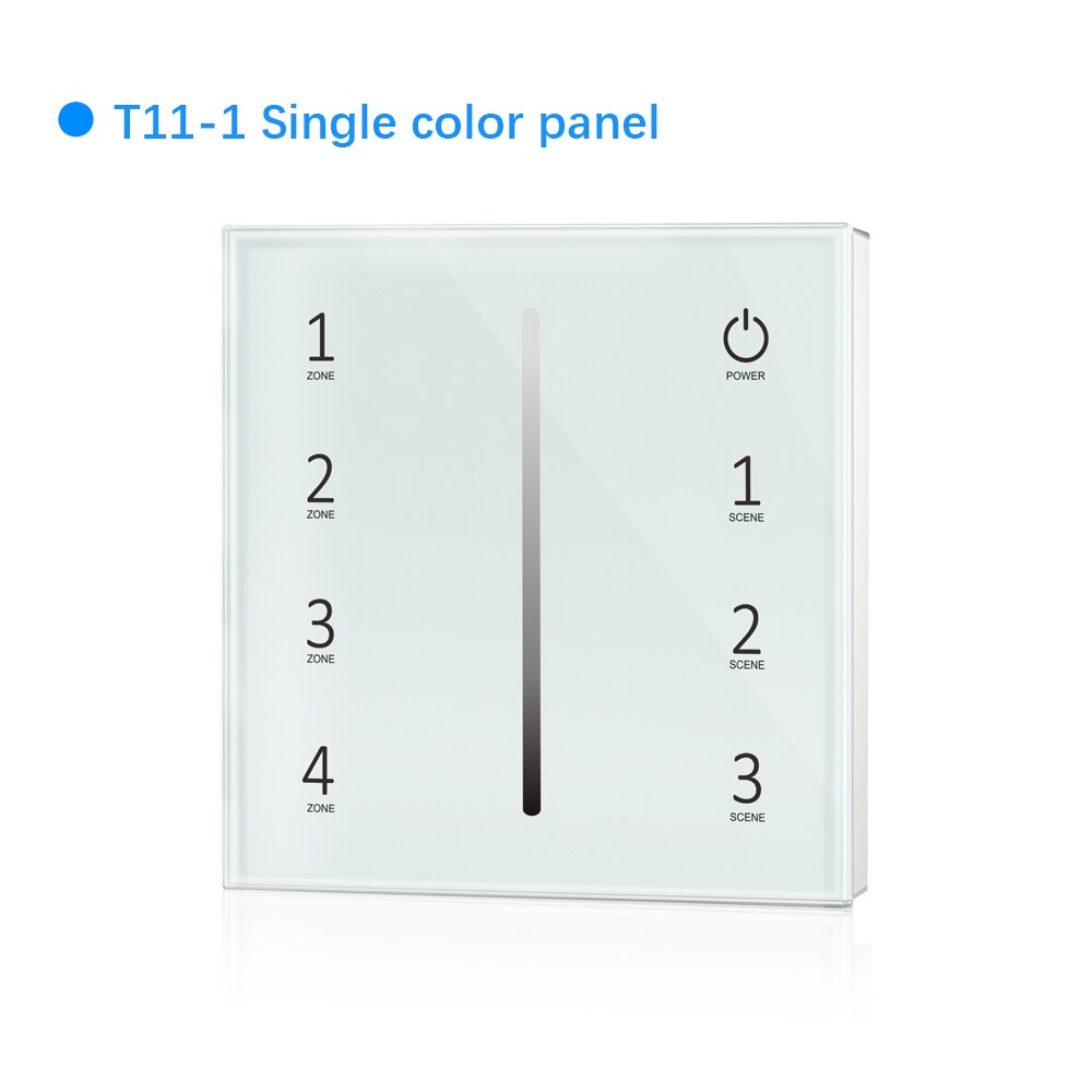 Wall Mounted Touch Panel 2.4G Wireless DMX512 Master RF Dimmer Controller 4 zone Control Dim/CCT/RGB/RGBW/RGBCCT LED Strip Light: T11-1 (White)