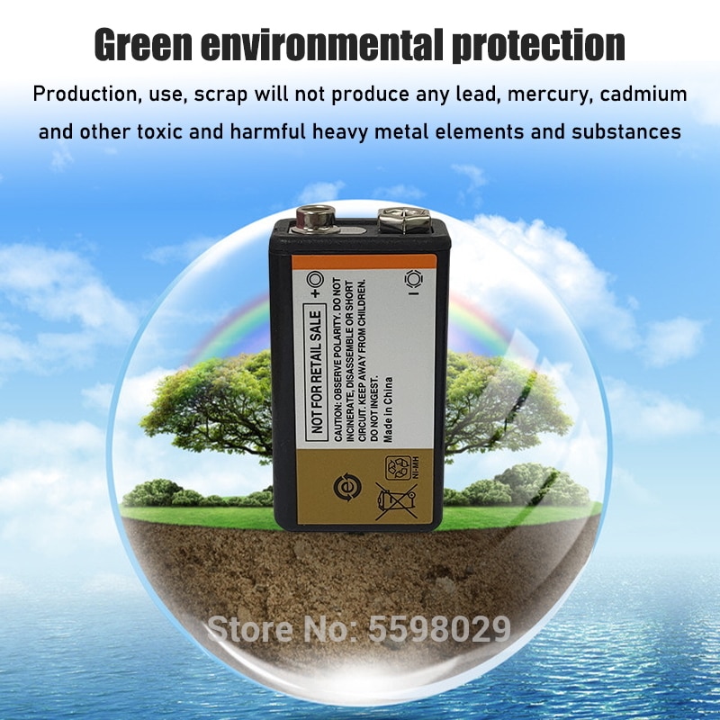 Sofirn 2000mAh 9 Volt Ni-MH Rechargeable Battery 9V Ni-MH Battery for RC Helicopter Model Microphone Toy 9V Nimh Batteries