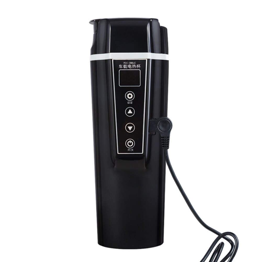 400ml bil opvarmningskop rejse 12v 24v bærbar elektrisk temperaturvisning universal kedel kaffe berøringskontrol kogende vand