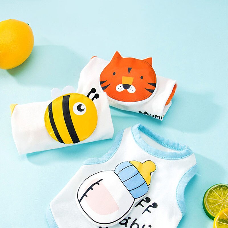 Chaleco Para gato, Ropa fina y transpirable Para mascotas, tridimensional, de dibujos animados, Para perros, novedad de verano