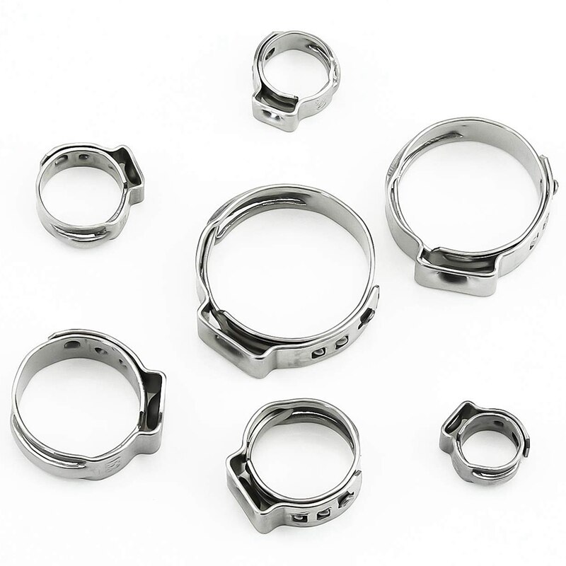 304 Rvs Single Ear Non-Staal Slangklem Classificatie Kit, 128 Stuks