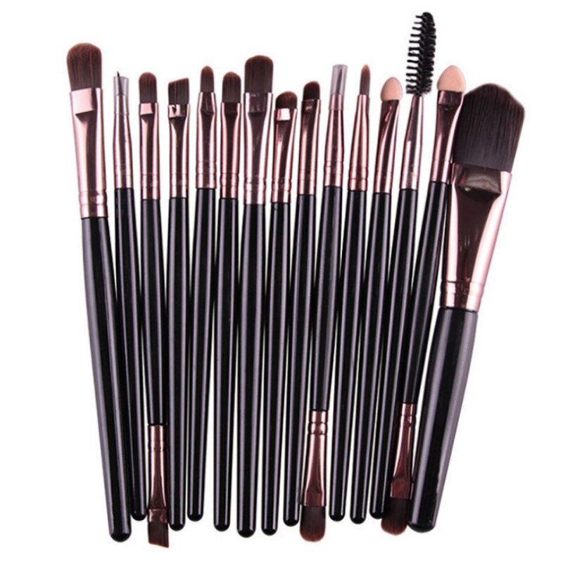 15 st ögonskugga foundation makeup borstar set puder eyeliner ögonfrans läpp make up borste kosmetisk skönhet verktygssats