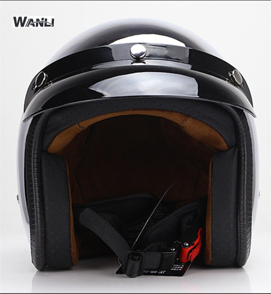 Open Face Motorcycle Helmet Vintage Kask Motocycle Capacete Chrome Sliver Retro Casque Mirror Pilot Jet Moto 3/4 Half Casco