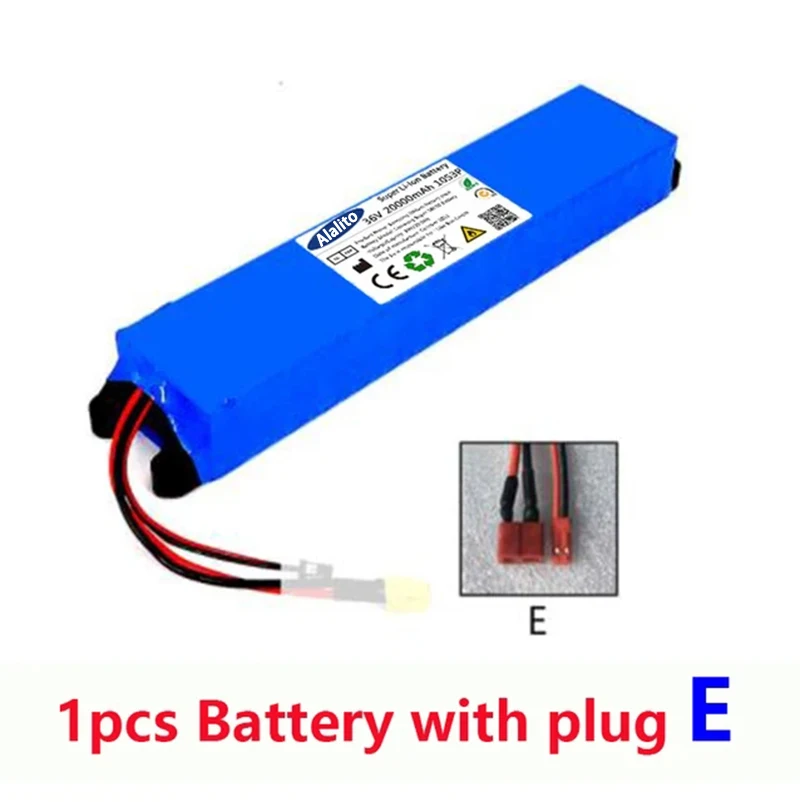 Paquete de batería de litio 2024, 36V, 20Ah, 18650, 10S3P, 20000mah, 500W, mismo puerto, 42V, para batería de energía M365 con BMS: Rojo