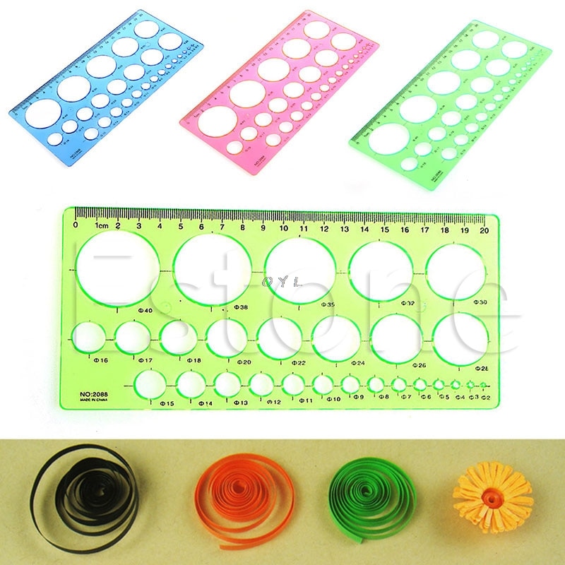 Kit de herramientas de plantilla de regla Quilling, tamaño circular, papel de Origami, también