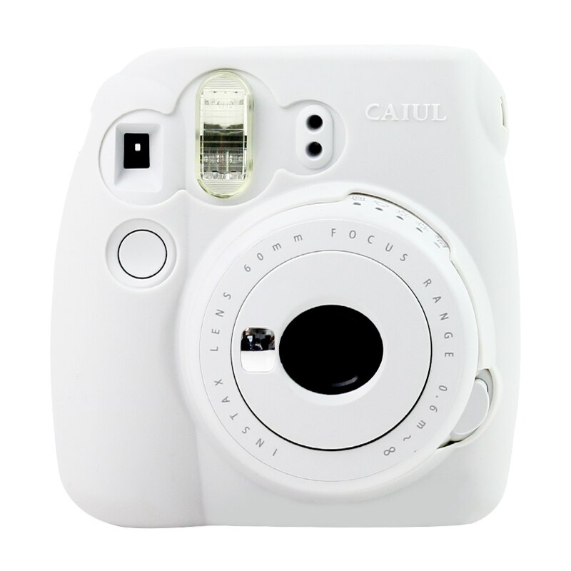 Instant Camera Bag Case Voor Fujifilm Instax Mini 9 Mini 8 8 + Case Classic Noctilucent Jelly Kleuren camera Skin Cover: White