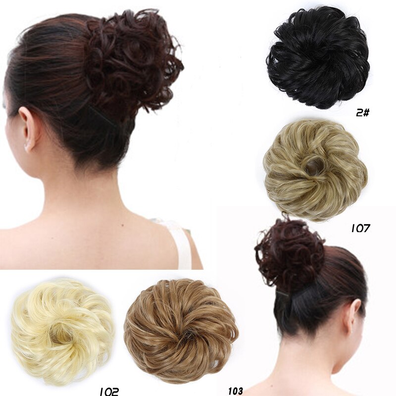 XUANGUANG Wave Curly hair Doughnut bun Wig hair accessories Headwear Rubber band hair band Elastic hair rope