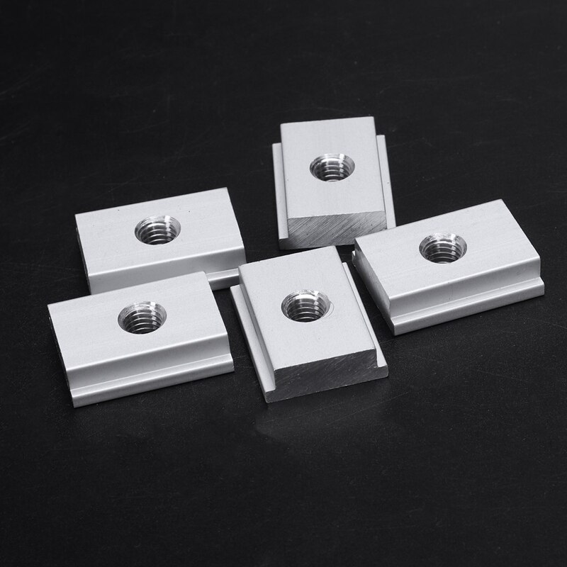 5Pcs M8 T-Track Slider Sliding Moer Aluminiumlegering T Slot Moer Voor Houtbewerking Tool Jigs Schroef Slot fastener