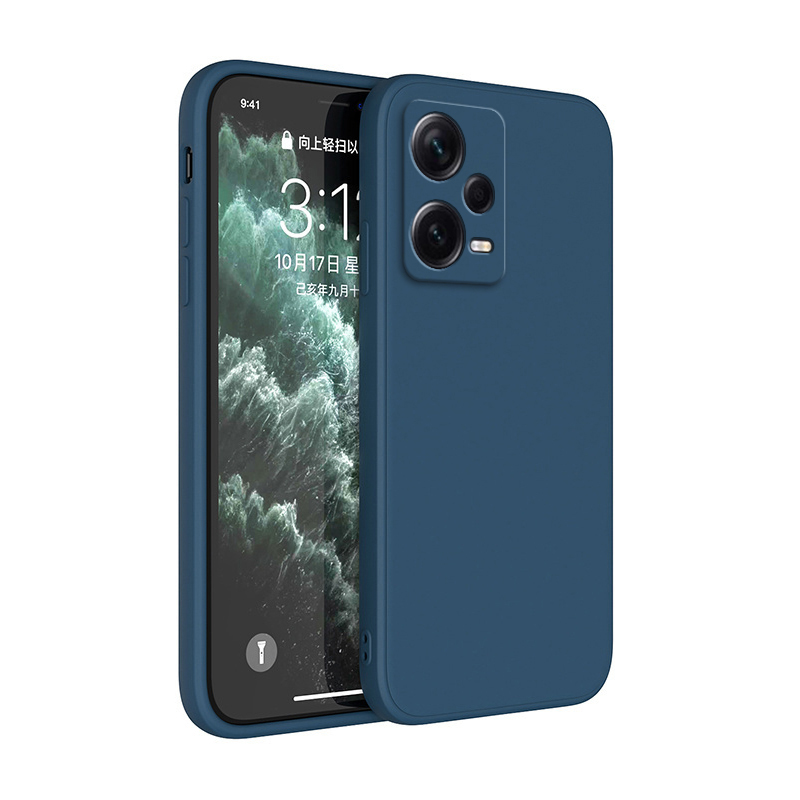 Funda cuadrada de silicona mate para Xiaomi Redmi Note 12 5G Note 12 Pro + Fundas suaves Redmi Note12 Pro Plus 5G Fundas básicas mate: Mezclilla / Gris