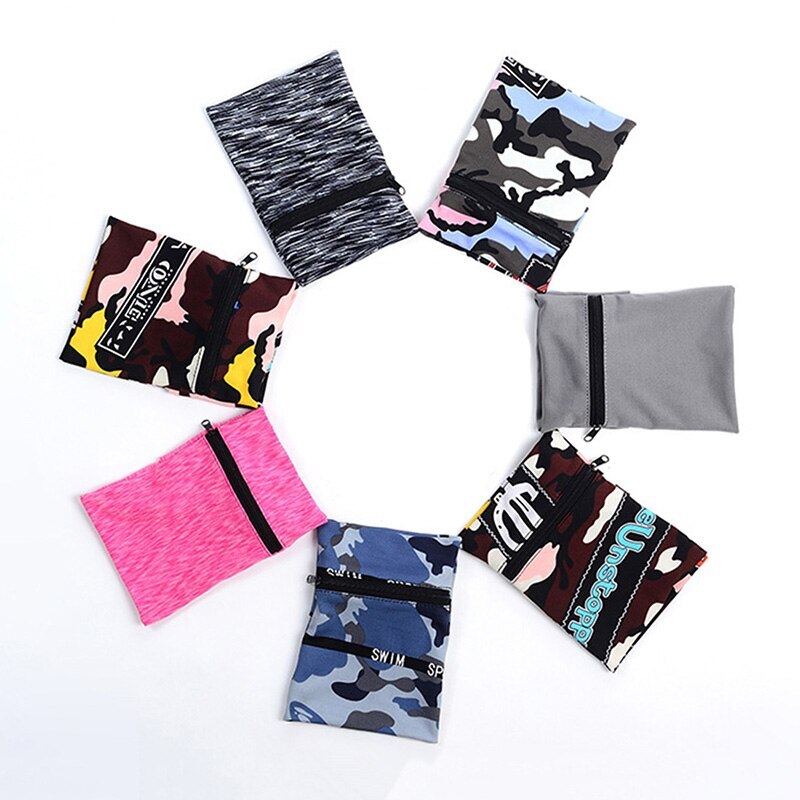 Multifunctionele enkelband met rits, sportpolsband, portemonnee, opbergzak, polsbandje, zweetband